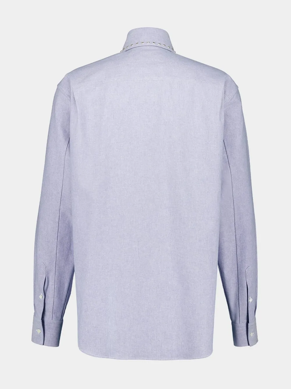 Blue Long-Sleeve Double Collar Cotton Shirt sold by Fashion Clinic product image thumbnail 2