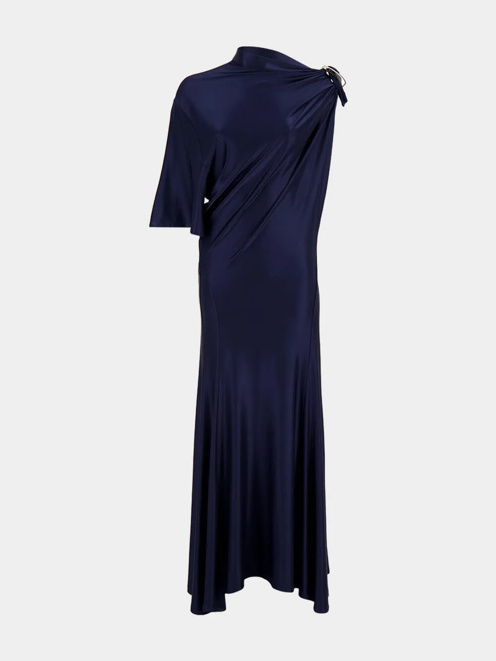 Navy Asymmetrical Jersey Long Dress sold by Fashion Clinic product image thumbnail 2