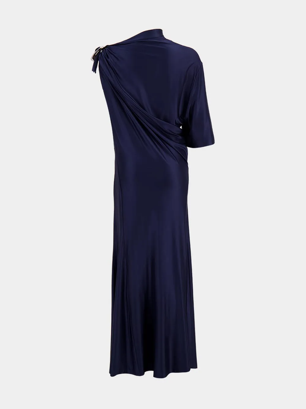 Navy Asymmetrical Jersey Long Dress sold by Fashion Clinic product image thumbnail 4