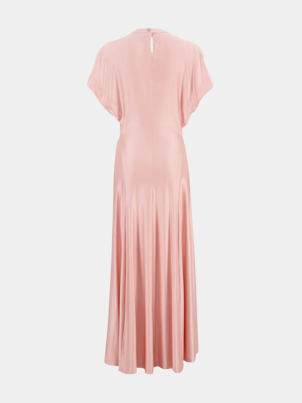 Pink Draped Long Dress with Button Detail sold by Fashion Clinic product image thumbnail 2
