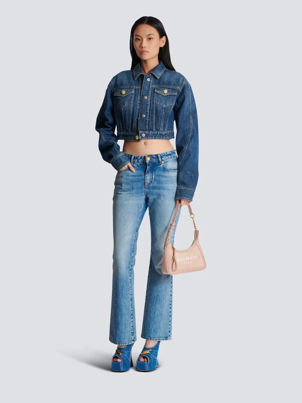 Blue Flared Denim Jeans sold by Fashion Clinic product image thumbnail 2