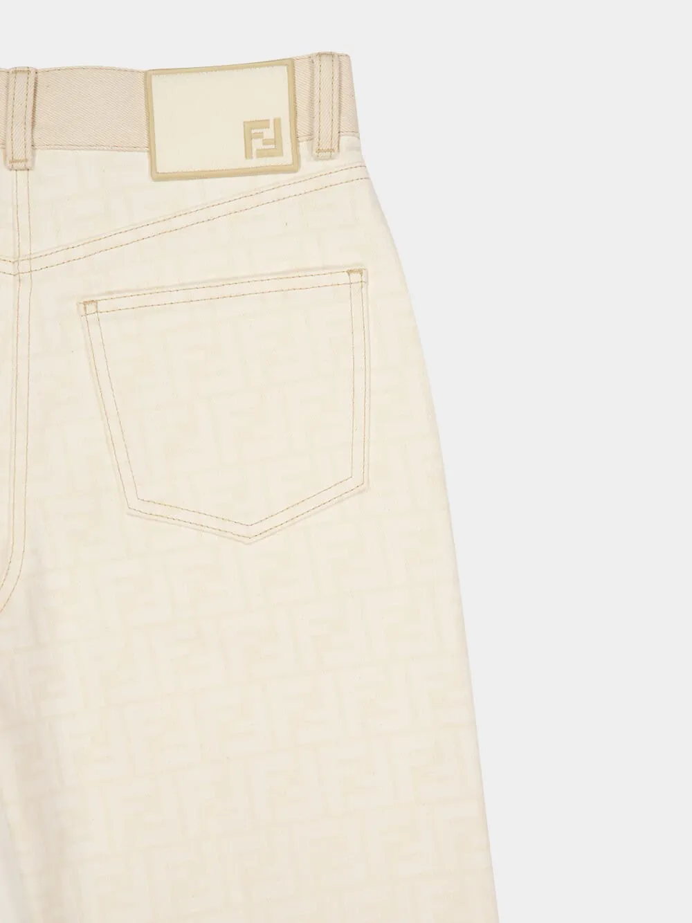 White Regular-Fit FF Denim Jeans sold by Fashion Clinic product image thumbnail 4