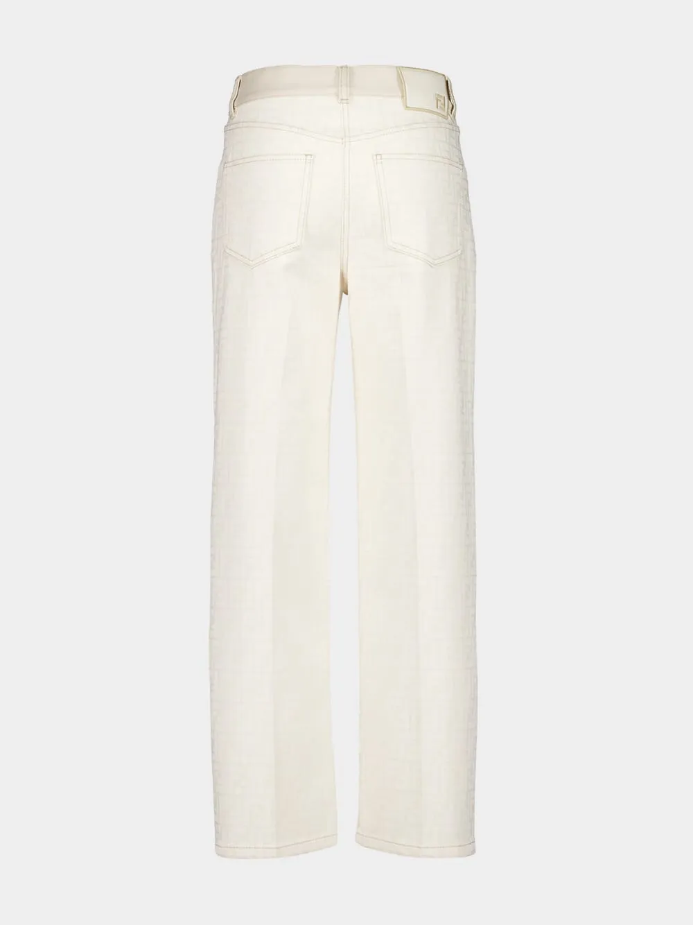 White Regular-Fit FF Denim Jeans sold by Fashion Clinic product image thumbnail 2