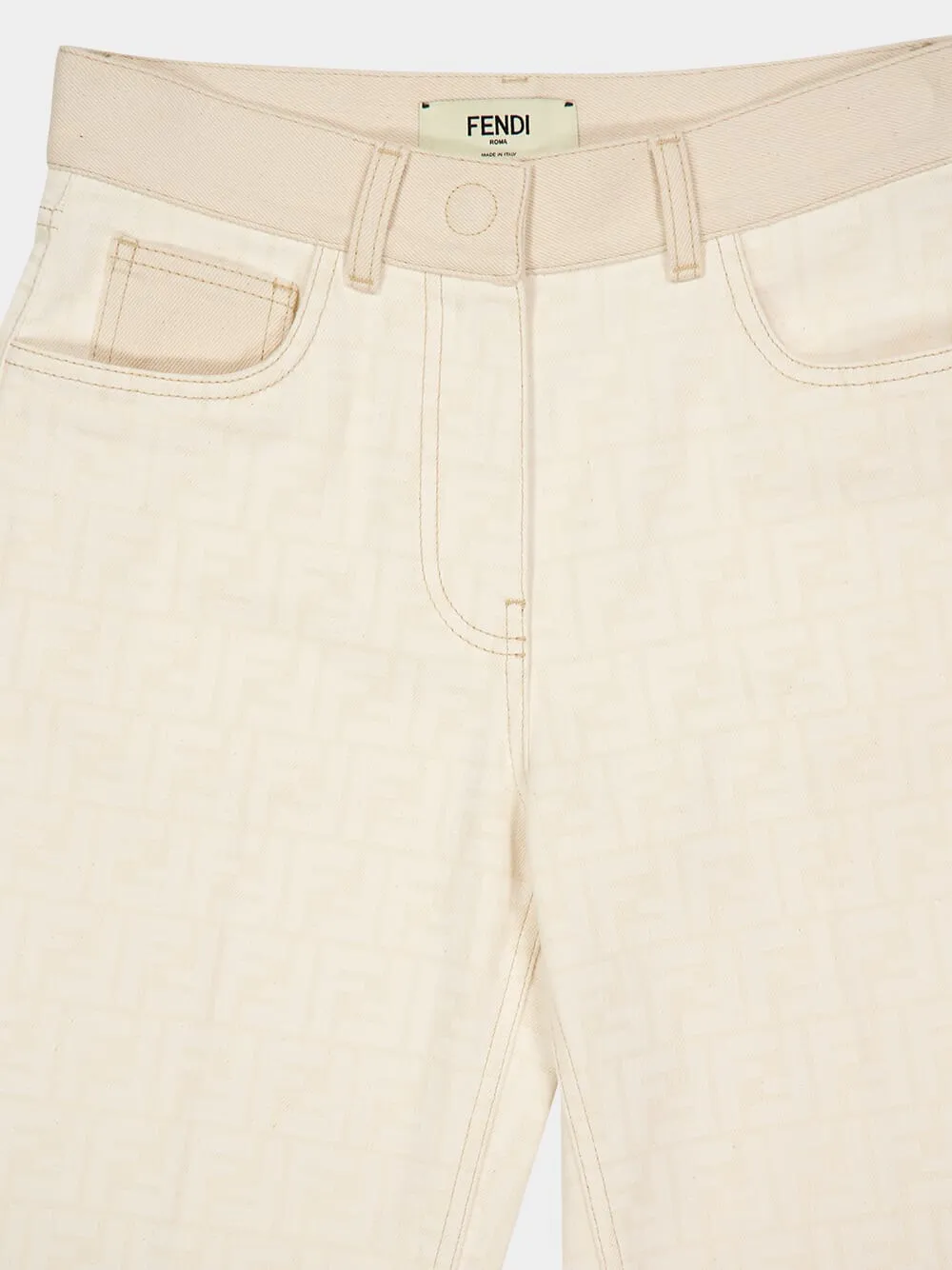 White Regular-Fit FF Denim Jeans sold by Fashion Clinic product image thumbnail 3