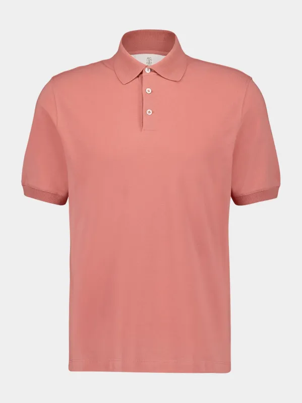 Salmon Pink Short-Sleeved Polo Shirt sold by Fashion Clinic