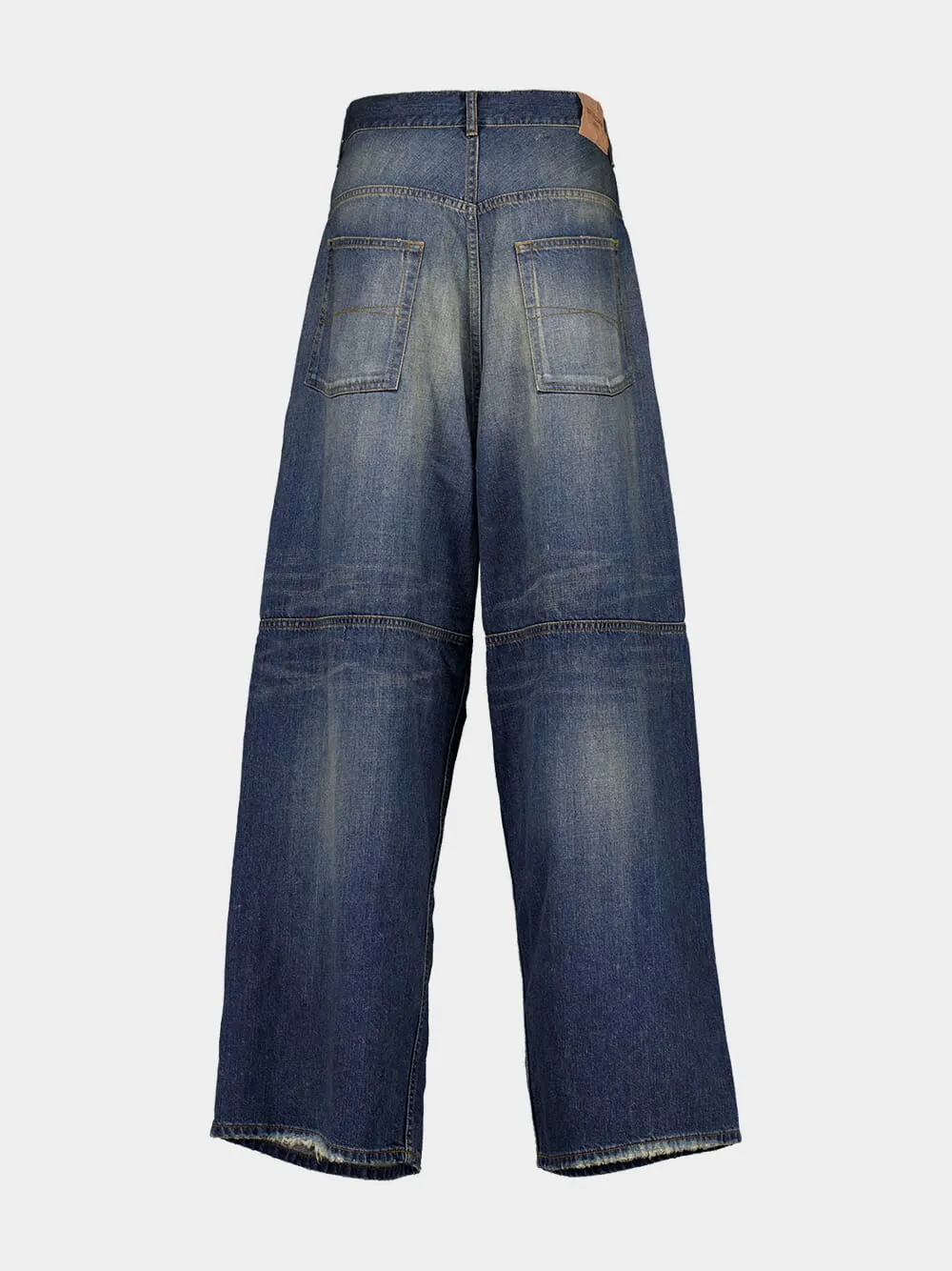 Indigo Blue Logo-Patch Wide-Leg Jeans sold by Fashion Clinic product image thumbnail 2