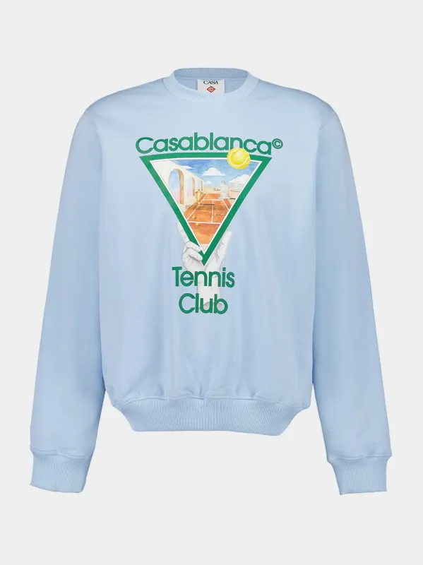 Light Blue Metaphysical Tennis Icon Sweatshirt made by Casablanca
