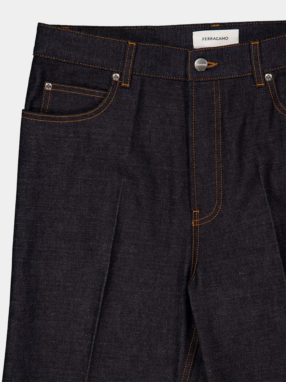 Dark Blue Straight-Leg Jeans sold by Fashion Clinic product image thumbnail 3