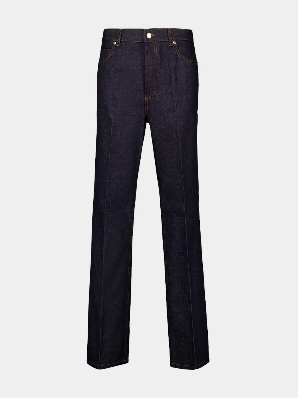 Dark Blue Straight-Leg Jeans sold by Fashion Clinic