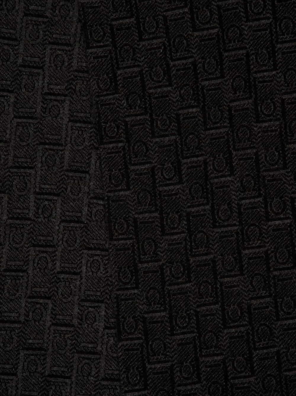 Black Wool Monogram Knit Scarf sold by Fashion Clinic product image thumbnail 2