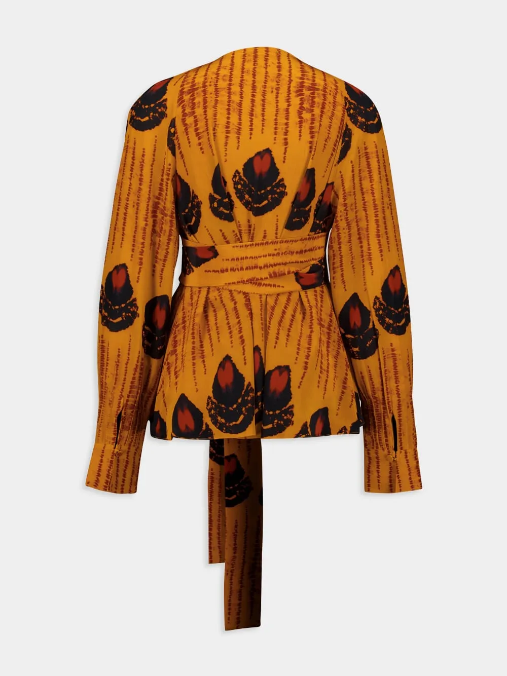 Orange Tullius V-Neck Long-Sleeved Top sold by Fashion Clinic product image thumbnail 2