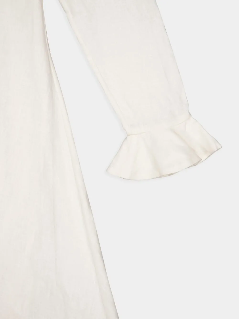 Cream V-Neck Midi Dress with Daisy Buttons sold by Fashion Clinic product image thumbnail 5