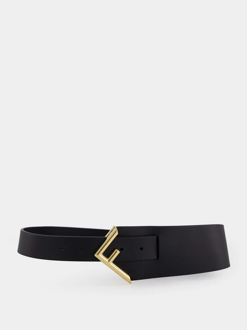 Black Logo-Plaque Leather Belt sold by Fashion Clinic