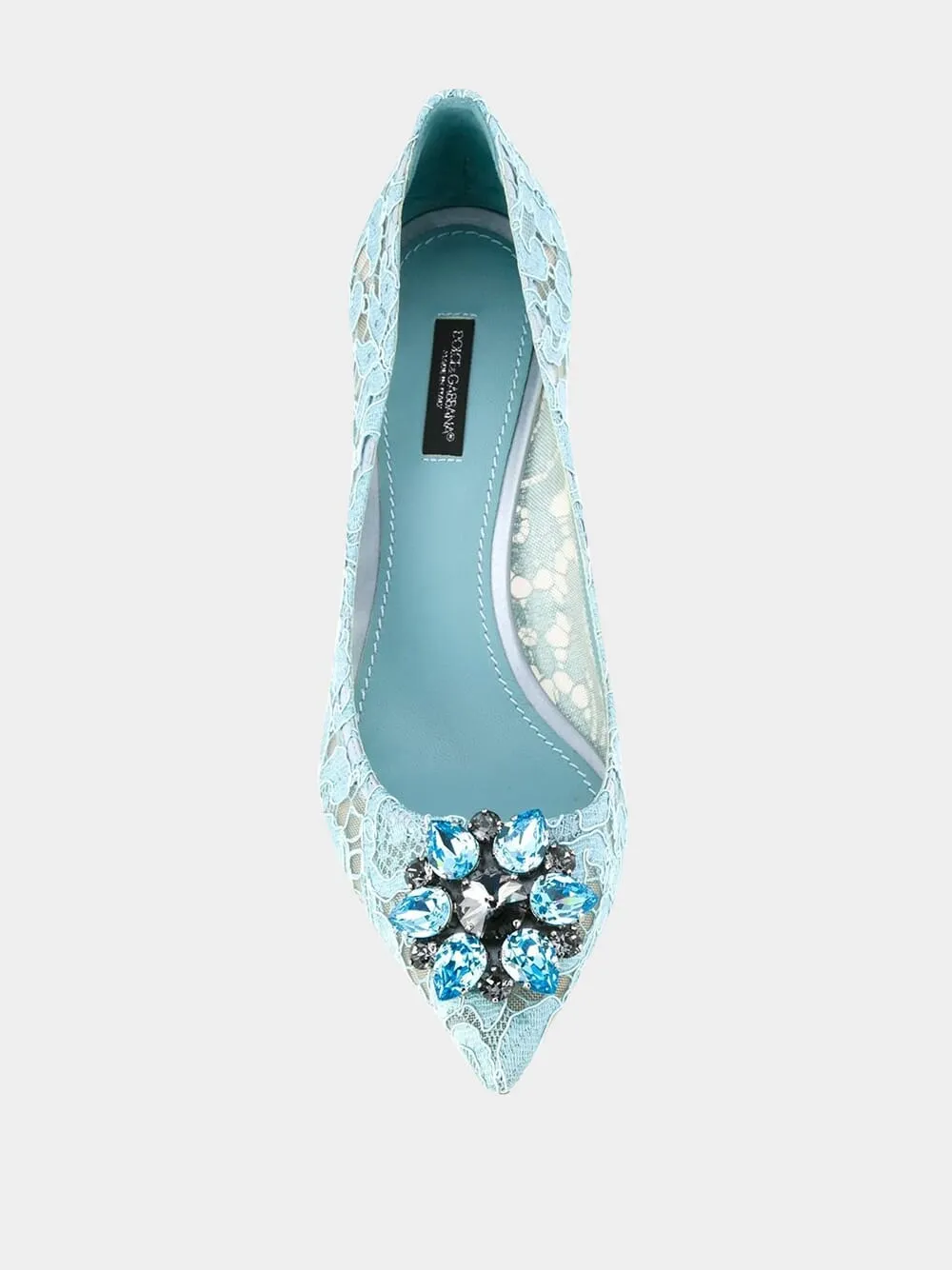Light Blue Lace Pumps with Jewel Detail sold by Fashion Clinic product image thumbnail 3