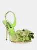 Green Exotic Leather High-Heel Sandals sold by Fashion Clinic