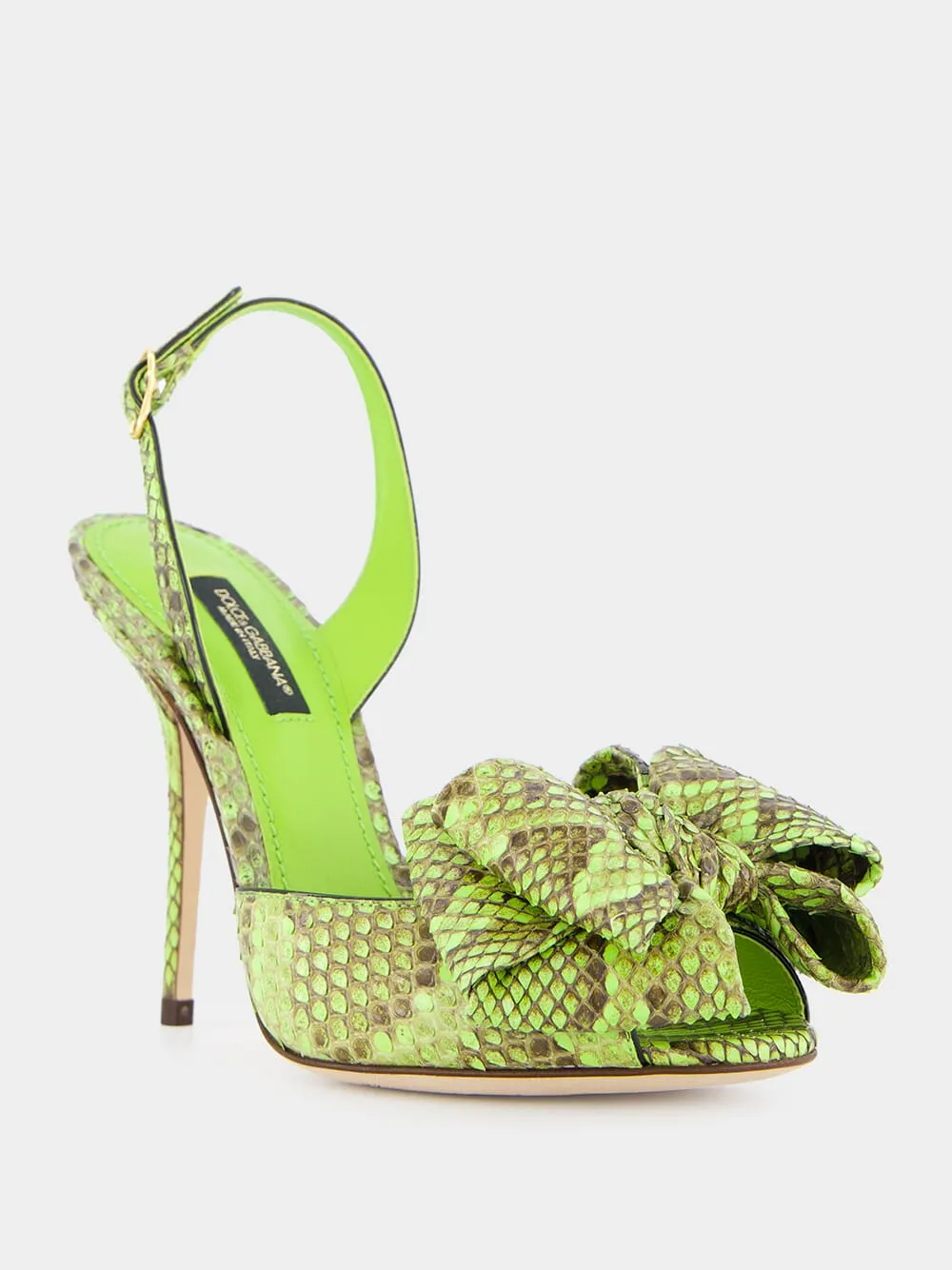Green Exotic Leather High-Heel Sandals sold by Fashion Clinic product image thumbnail 2