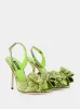 Green Exotic Leather High-Heel Sandals sold by Fashion Clinic