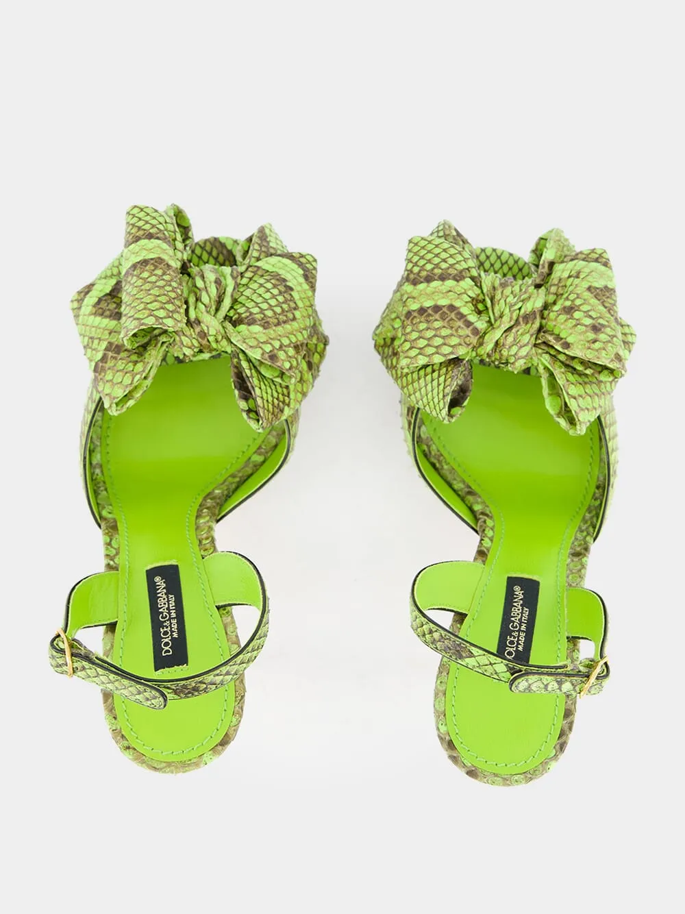 Green Exotic Leather High-Heel Sandals sold by Fashion Clinic product image thumbnail 4
