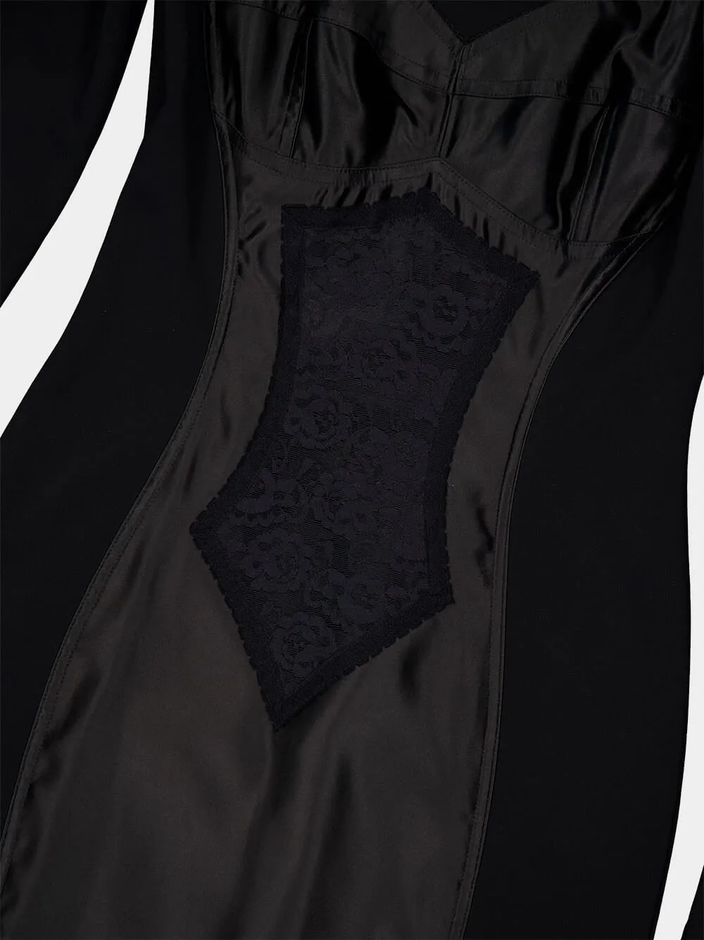 Black Silk-Insert Midi Dress sold by Fashion Clinic product image thumbnail 3