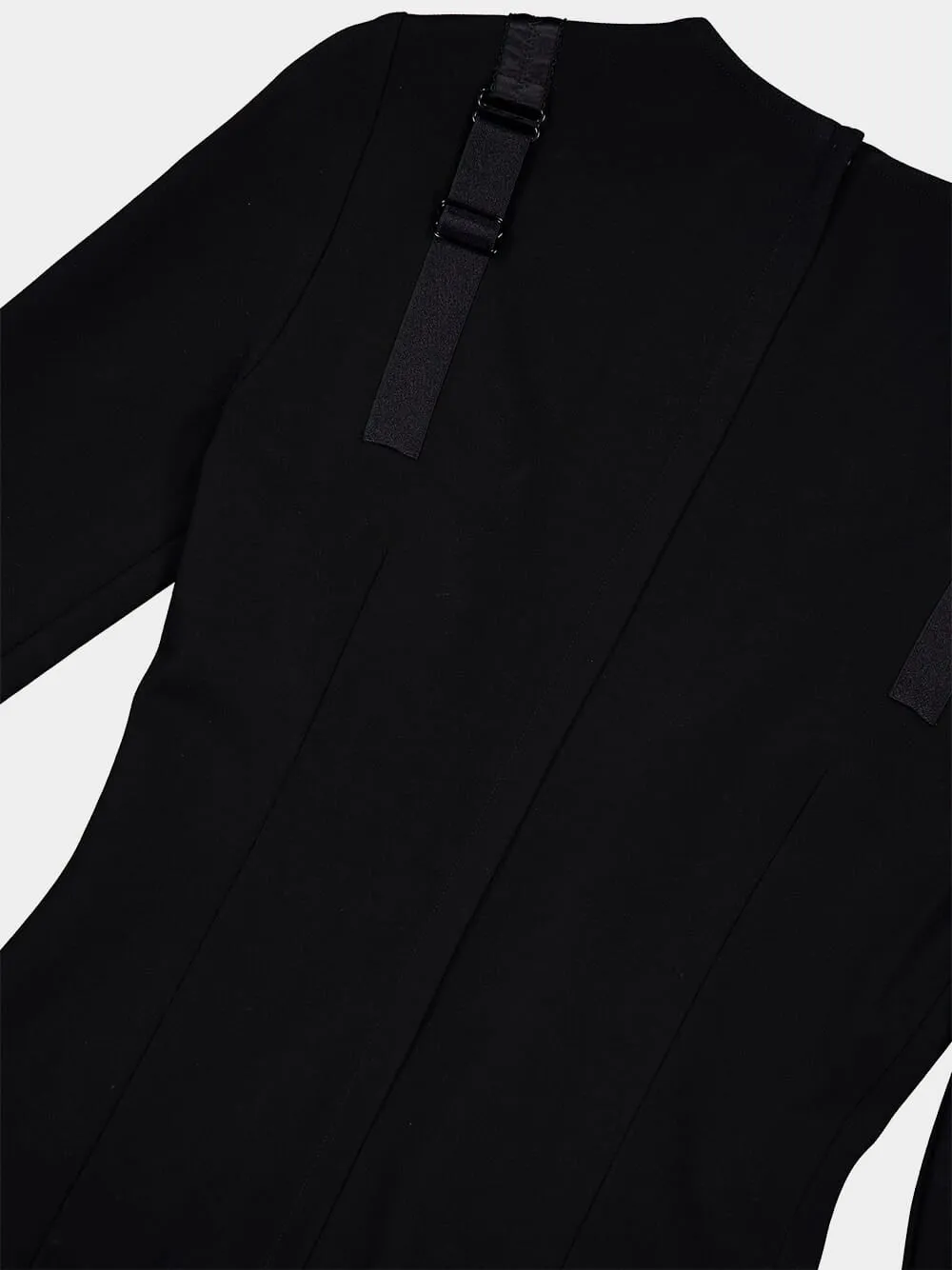 Black Silk-Insert Midi Dress sold by Fashion Clinic product image thumbnail 4