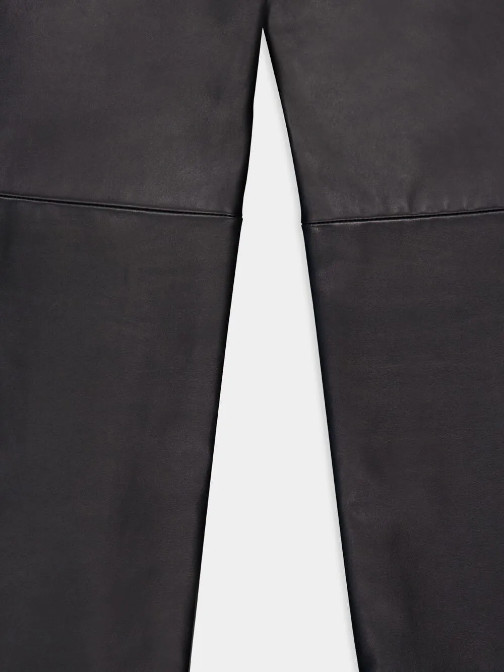 Black High-Waist Leather Trousers sold by Fashion Clinic product image thumbnail 4