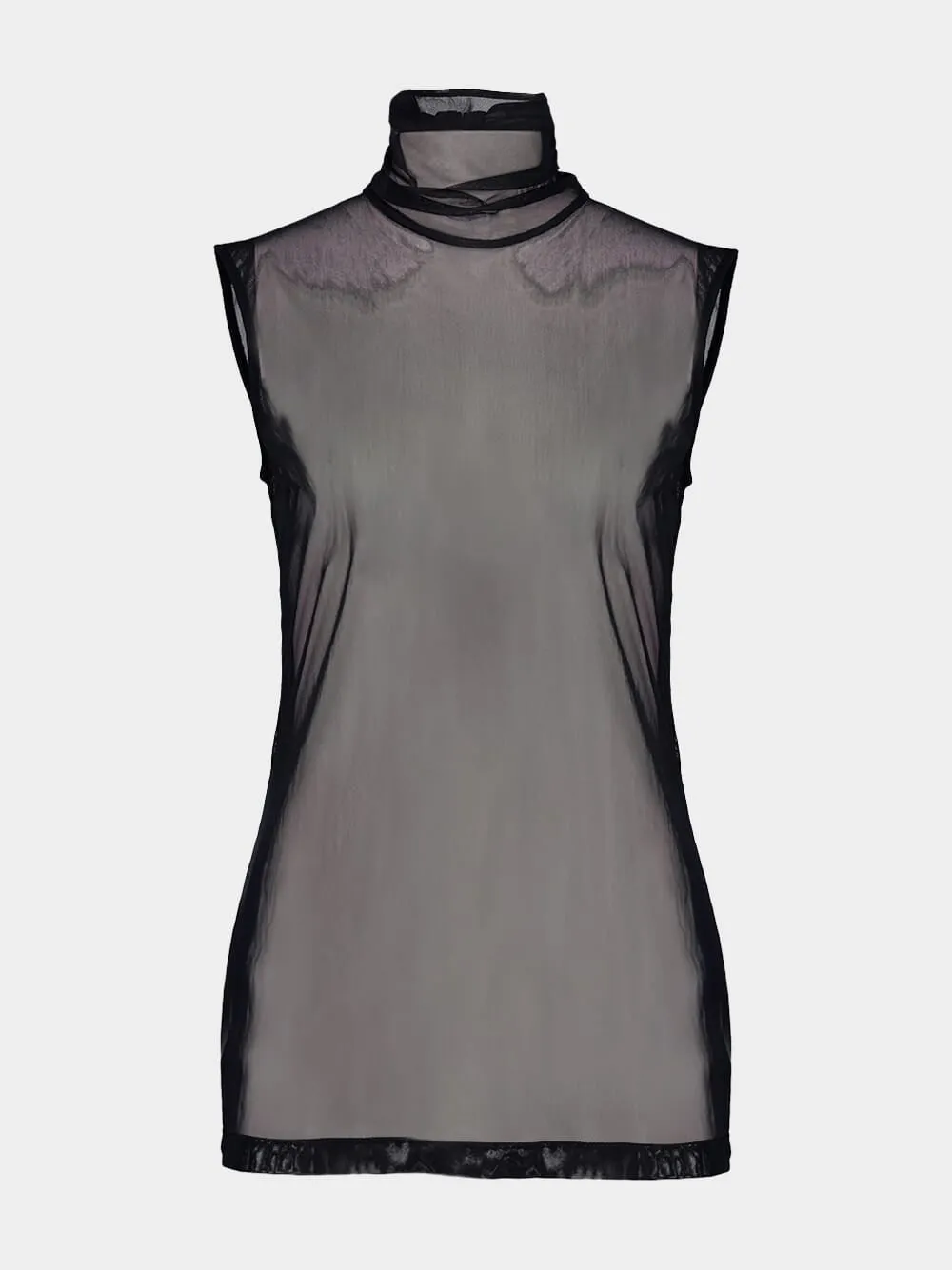 Black Sheer Halter Neck Top sold by Fashion Clinic