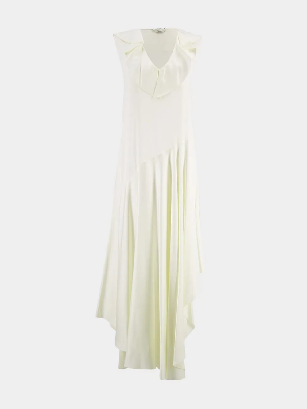 White Asymmetric Bias-Cut Dress sold by Fashion Clinic