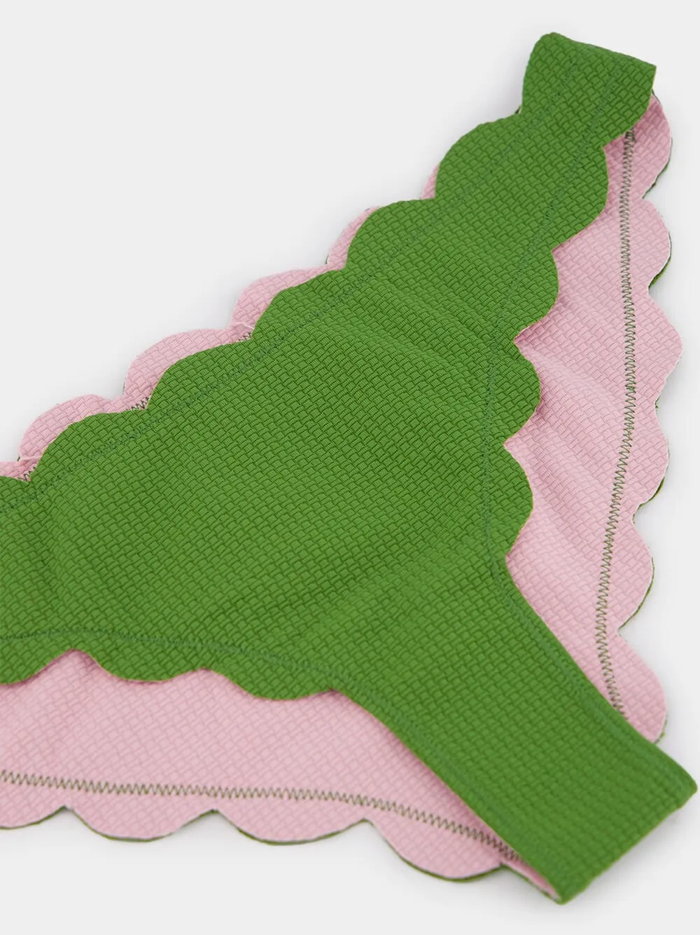 Green Antibes Scalloped Bikini Bottom sold by Fashion Clinic product image thumbnail 3