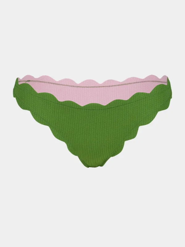 Green Antibes Scalloped Bikini Bottom sold by Fashion Clinic