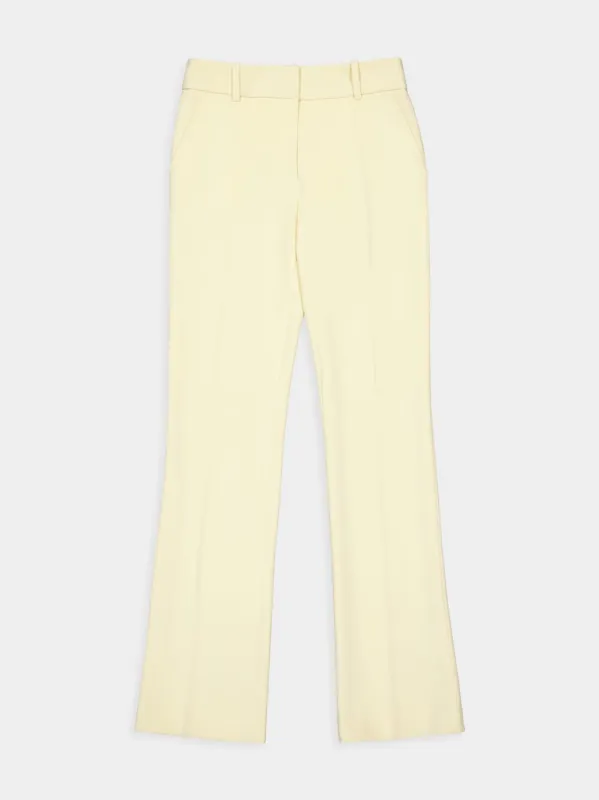 Cream Mini Boot-Cut Trousers sold by Fashion Clinic