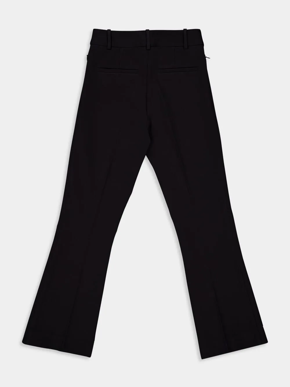 Black Cropped Boot-Cut Trousers sold by Fashion Clinic product image thumbnail 2