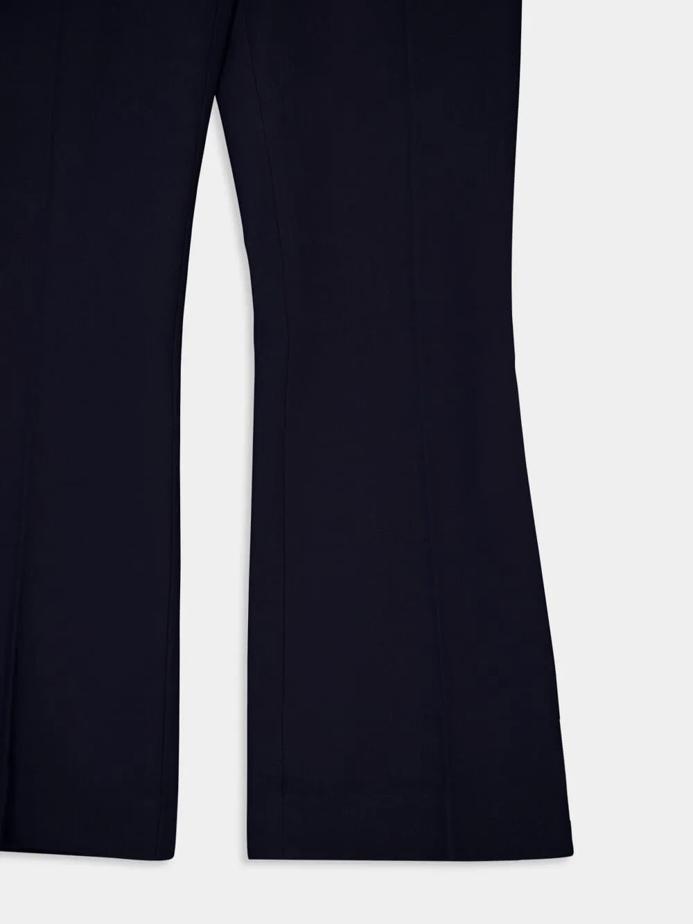 Dark Blue Cropped Boot-Cut Trousers sold by Fashion Clinic product image thumbnail 4
