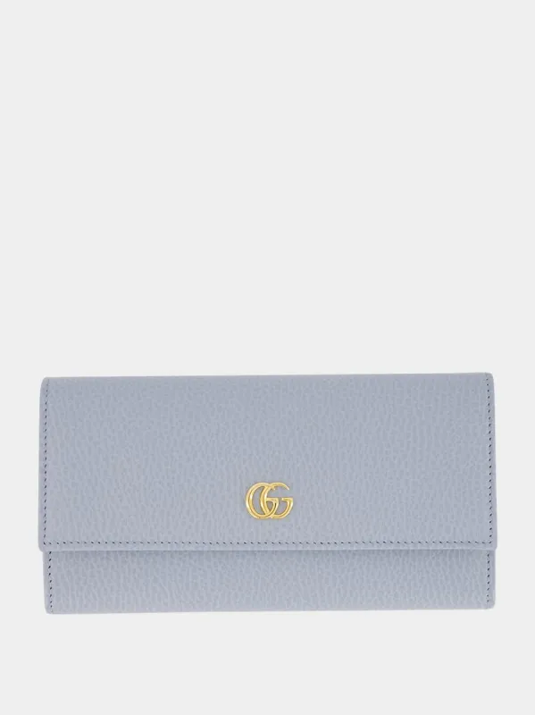 Light Blue Double G Continental Wallet sold by Fashion Clinic