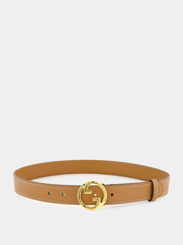 Camel Blondie Leather Belt sold by Fashion Clinic