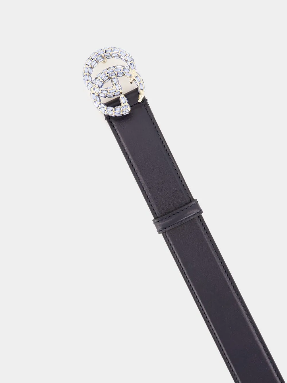 Dark Blue GG Marmont Thin Belt with Crystals sold by Fashion Clinic product image thumbnail 2