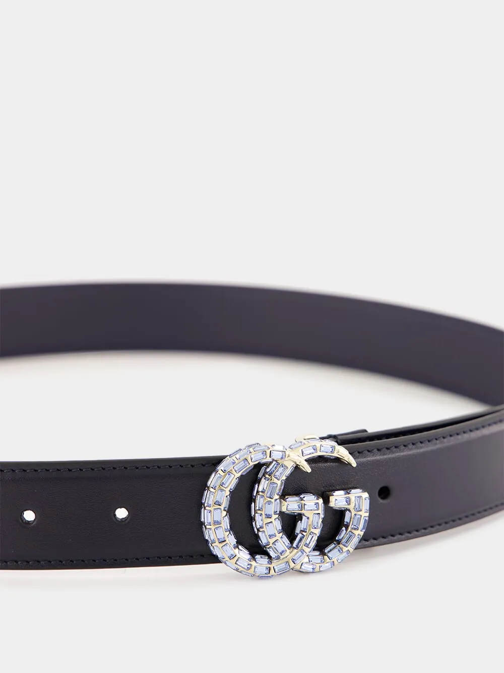 Dark Blue GG Marmont Thin Belt with Crystals sold by Fashion Clinic product image thumbnail 3