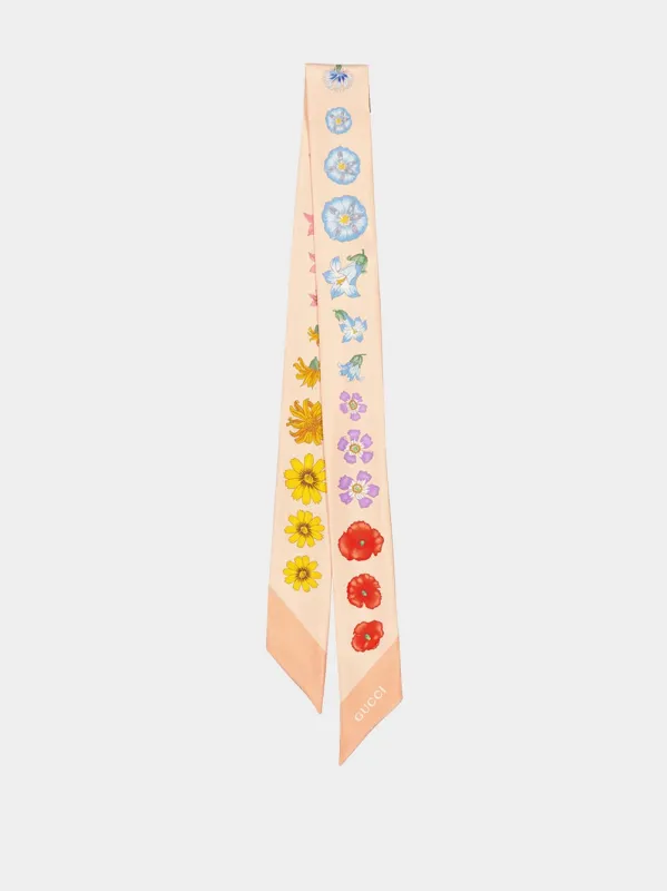 Pink Printed Silk Neck Bow sold by Fashion Clinic