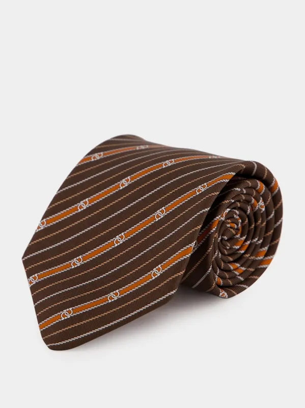 Brown Treccia Silk Tie sold by Fashion Clinic