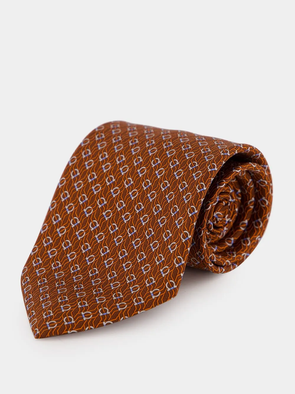 Brown Tetris Silk Tie sold by Fashion Clinic