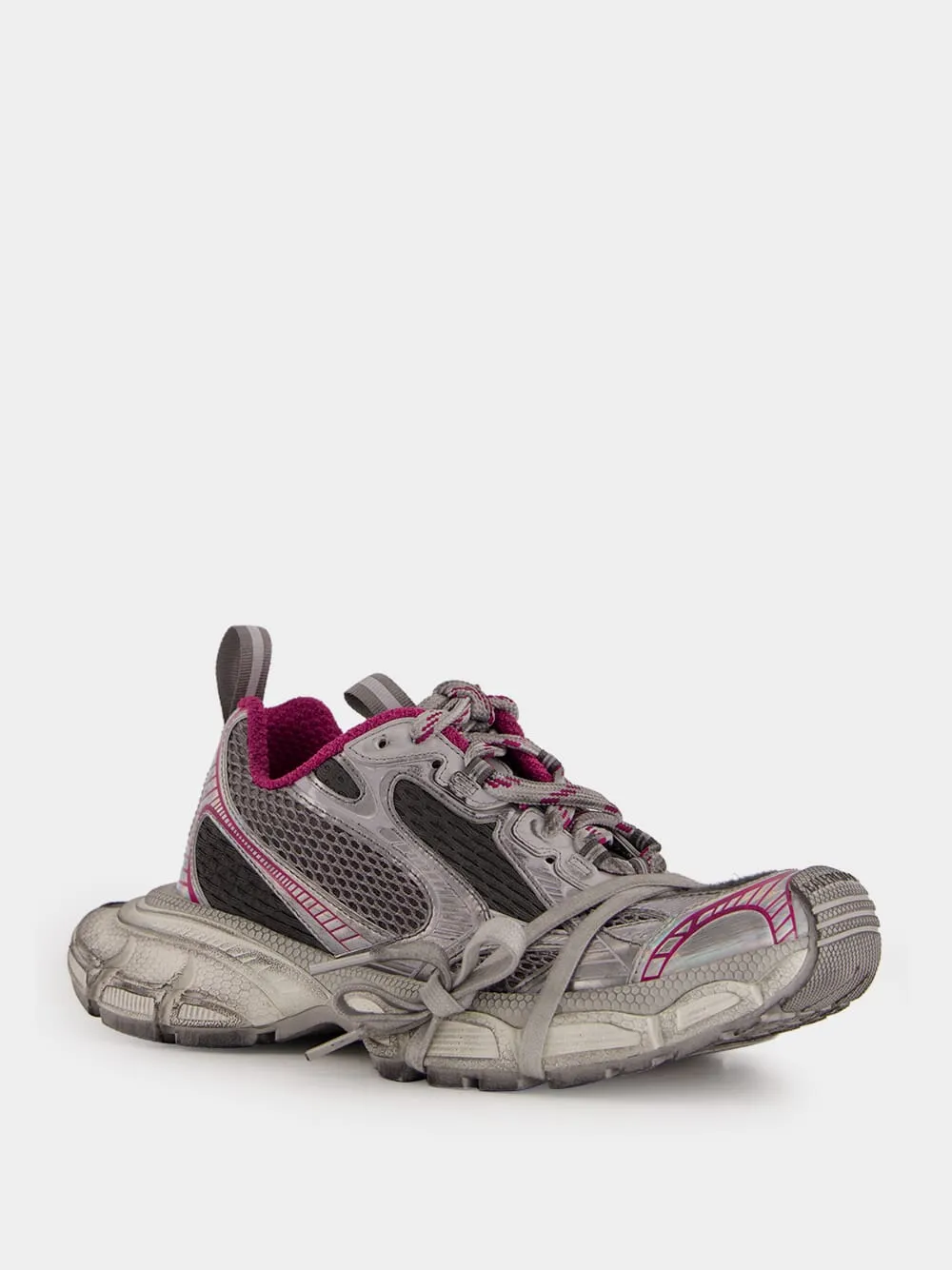 Grey & Pink 3XL Multicolor Mesh Sneakers sold by Fashion Clinic product image thumbnail 2