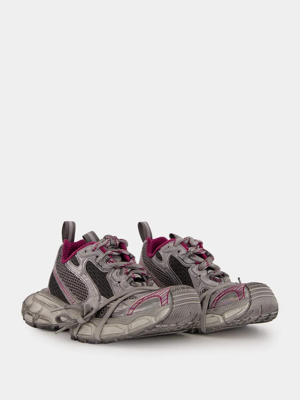Grey & Pink 3XL Multicolor Mesh Sneakers sold by Fashion Clinic product image thumbnail 3