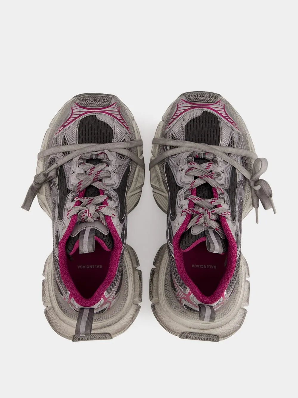 Grey & Pink 3XL Multicolor Mesh Sneakers sold by Fashion Clinic product image thumbnail 4