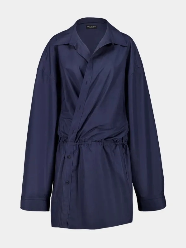 Shirt Mini Dress in Faded Blue sold by Fashion Clinic