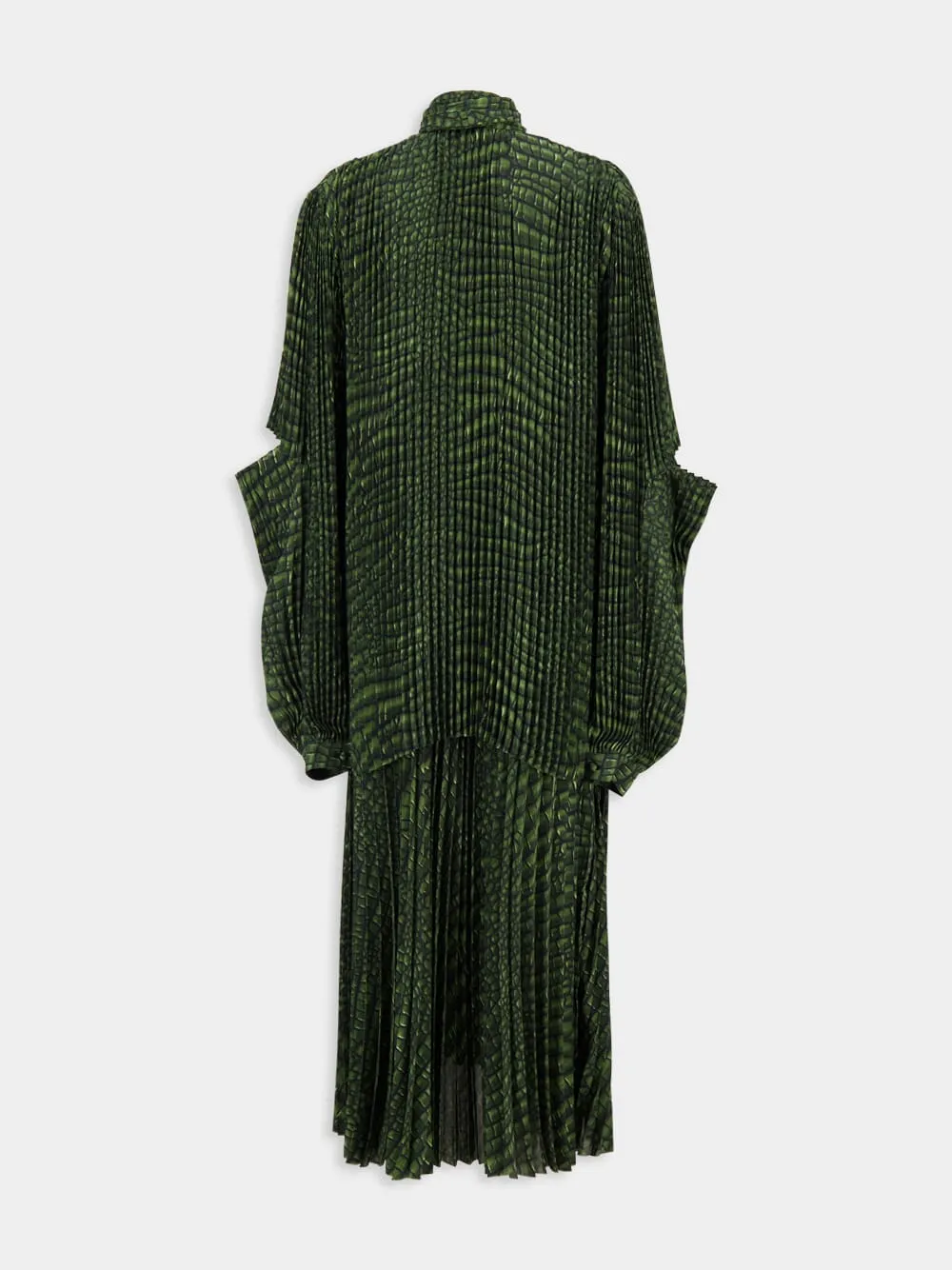 Green Double Sleeve Pleated Dress sold by Fashion Clinic product image thumbnail 3