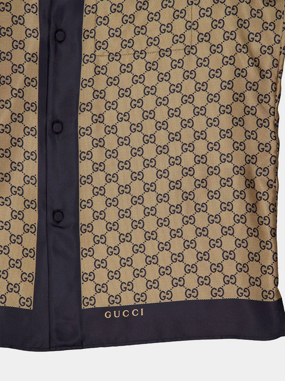 Beige and Blue Printed Silk Shirt sold by Fashion Clinic product image thumbnail 4