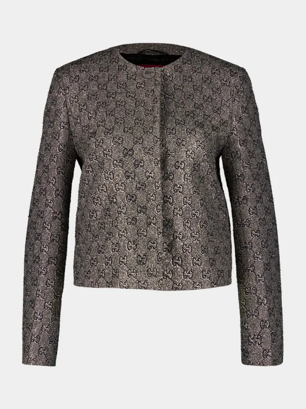 Grey Embroidered GG Wool Tweed Jacket sold by Fashion Clinic