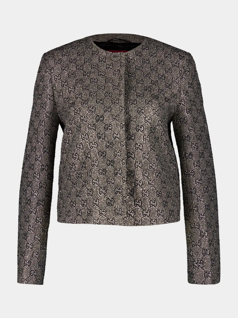 Grey Embroidered GG Wool Tweed Jacket sold by Fashion Clinic