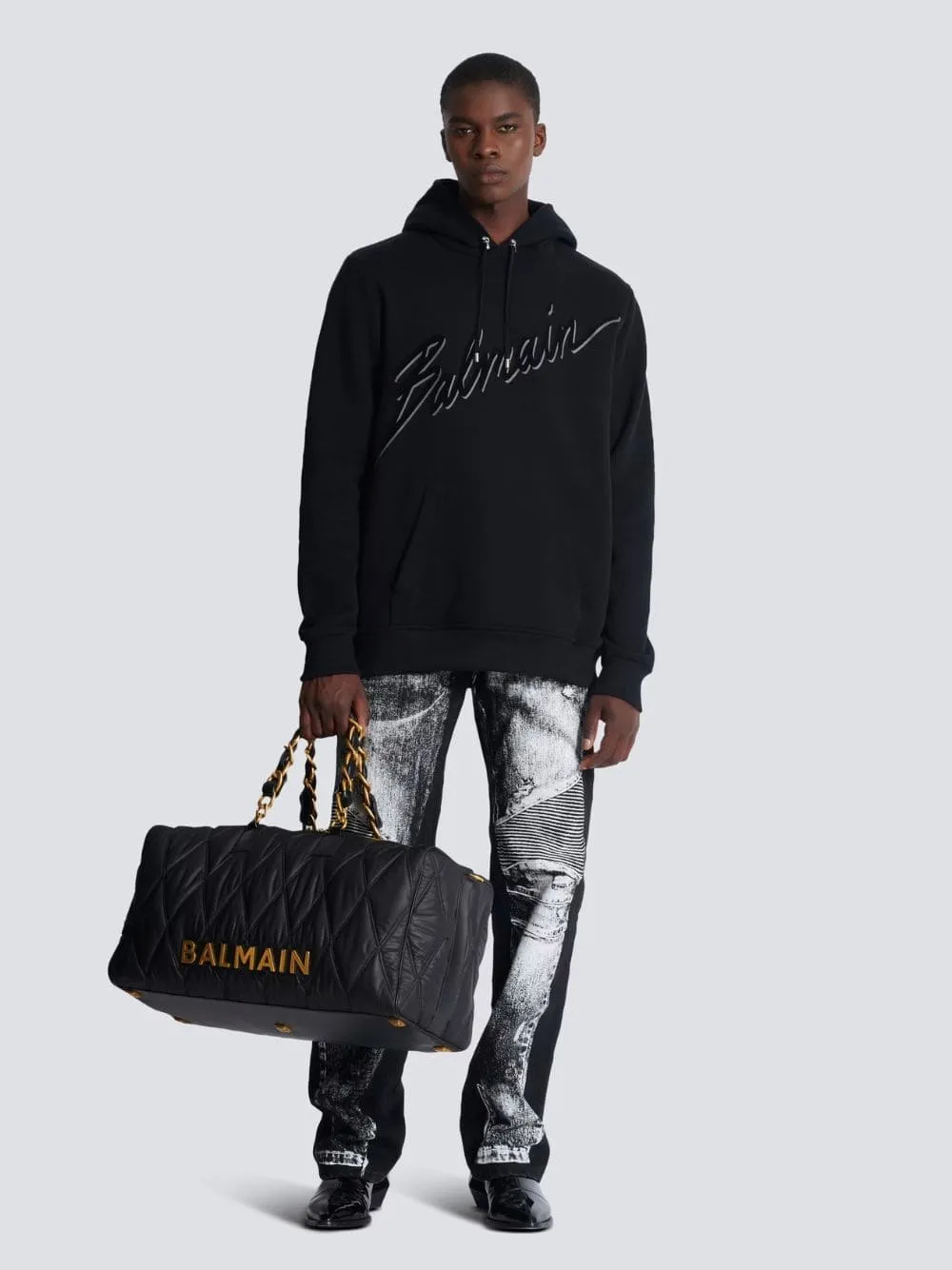 Black Flocked Sweatshirt sold by Fashion Clinic