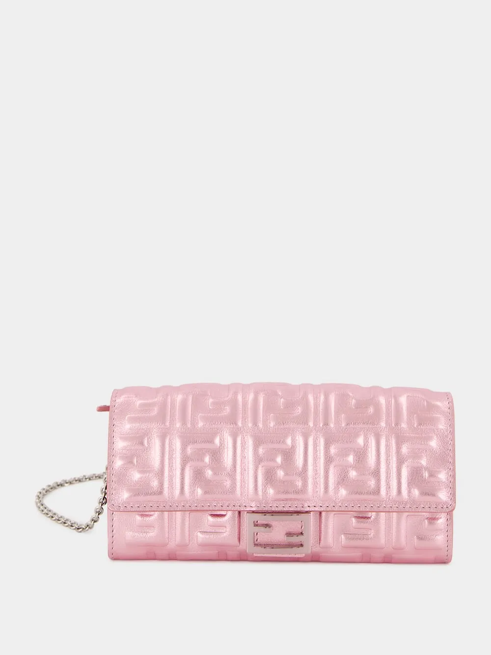 Pink Metallic Baguette Continental Wallet sold by Fashion Clinic