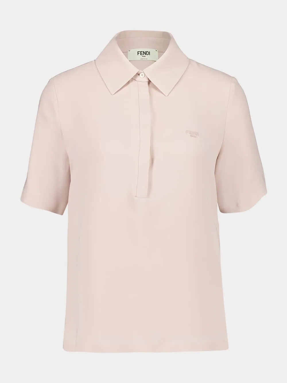 Pink Silk Cady Polo Shirt sold by Fashion Clinic